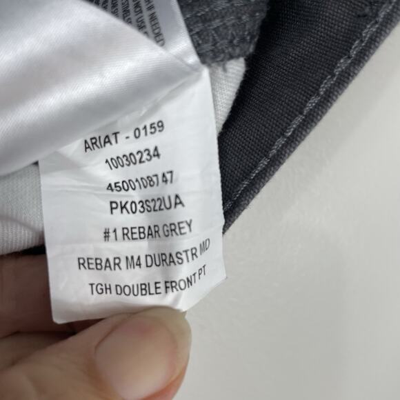 Ariat Rebar M4 Double Front Pants Men 46x30 Gray Canvas Relaxed Straight Utility - Picture 14 of 16